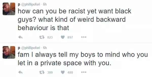 White girl threatens to falsely accuse African boy of rape in shocking convo (snapshots)
